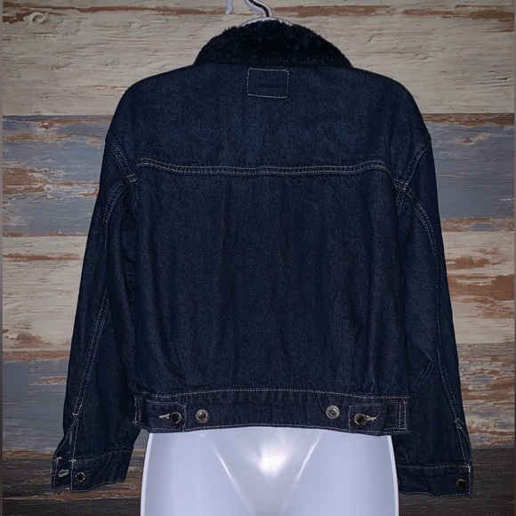 Levi’s vintage denim jacket with faux fur navy collar size M/L medium/large - Picture 4 of 9